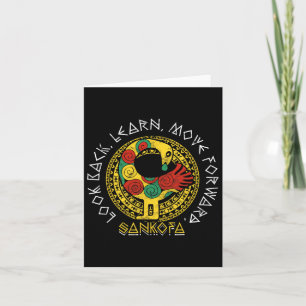 Carte Sankofa Mois de l'histoire des Noirs Adinkra Ghana