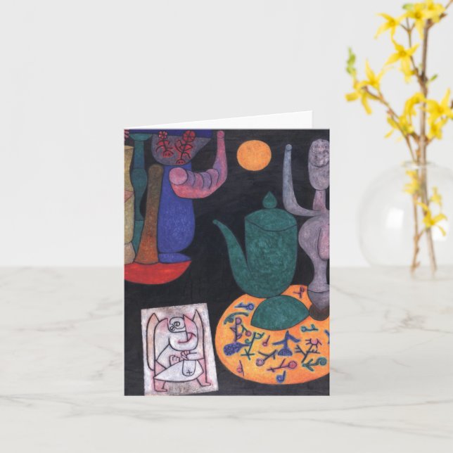 Carte Sans titre (Vie morte) de Paul Klee, Art Abstrait (Fleur jaune)