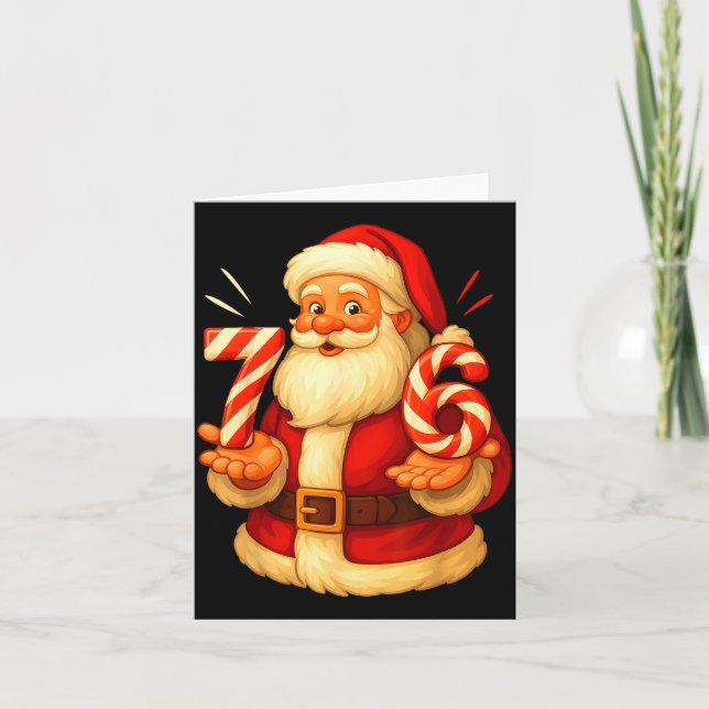 Carte Santa 67 Candy Cane Six Seven Santa Claus Funny Ch (Devant)