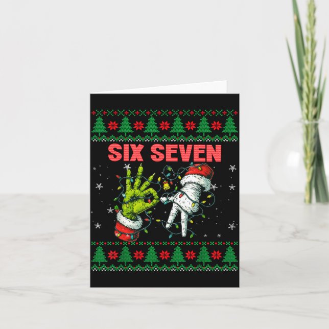 Carte Santa 67 Christmas Ugly Sweater Fingers Six Seven  (Devant)