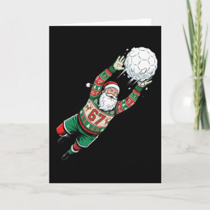 Carte Santa 67 Gardien de but de football Sweatshirt drô