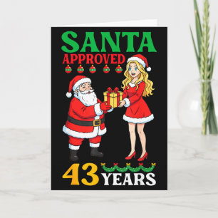 Carte Santa Approuvé 43 Ans Joyeux Anniversaire Noël C