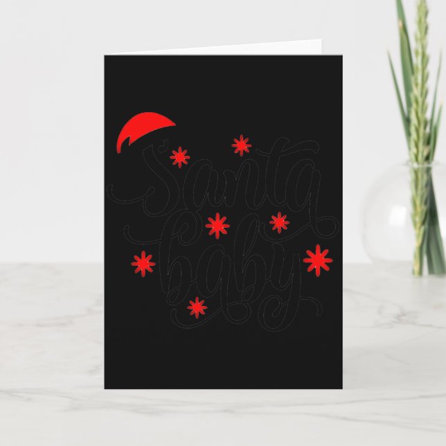 Carte Santa Baby Pregnancy Announcement Christmas Santa  (Devant)