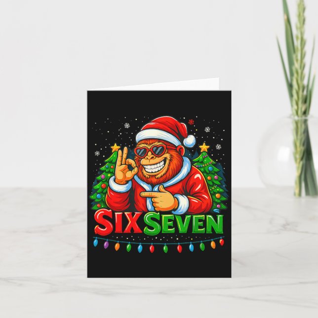 Carte Santa Bigfoot Christmas Sasquatch 67 Funny Meme Si (Devant)