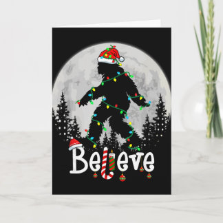 Carte Santa Bigfoot Noël Sasquatch Croire Xmas Hommes