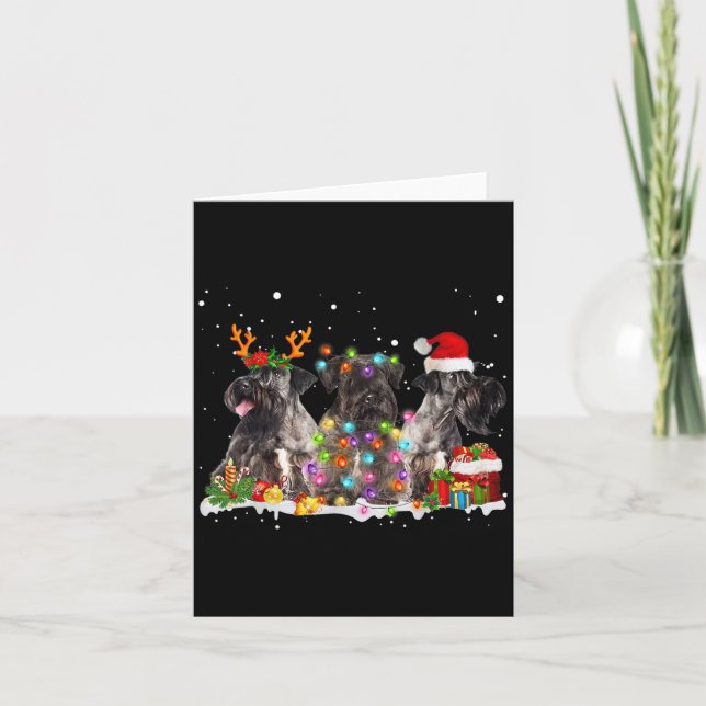 Carte Santa Cesky Terrier Dog Gorgeous Reindeer Christma (Devant)