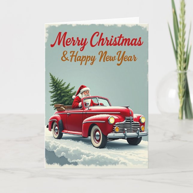 Carte Santa Christmas Car New Year Card (Devant)