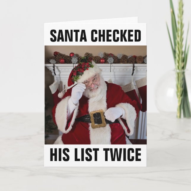 CARTE SANTA CLAUS FUNNY CHRISTMAS CARDS, NAUGHTT LIST CA (Devant)
