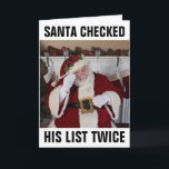 CARTE SANTA CLAUS FUNNY CHRISTMAS CARDS, NAUGHTT LIST CA<br><div class="desc">PÈRE NOËL A VÉRIFIÉ SA LISTE DEUX FOIS ET VOUS ÊTES DANS PROFONDEUR DOO DOO GREETING CARDS</div>