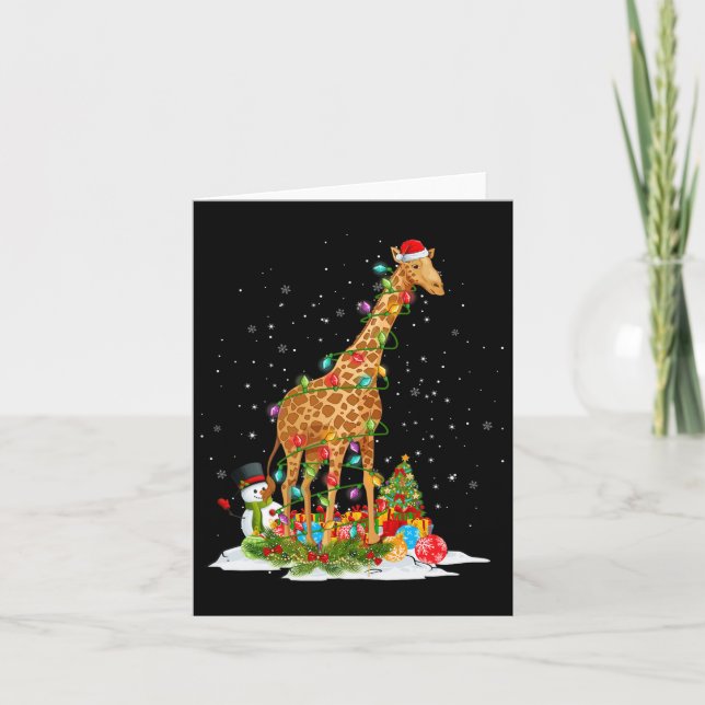 Carte Santa Claus Giraffe Joyeux Noël (Devant)