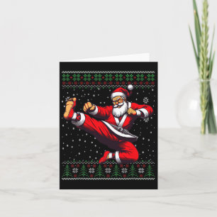 Carte Santa Claus Karate Arts martiaux laids Noël