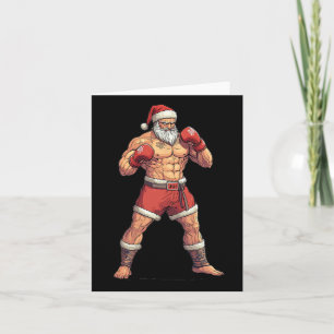 Carte Santa Claus Muay Thai - Noël sur le thème des Fête