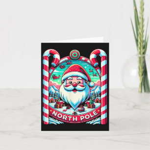 Carte Santa Claus Pôle Nord Joyeux Noël Festif Xma