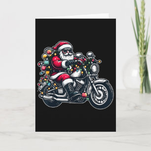 Carte Santa Claus sur moto Funny Biker Noël Xm