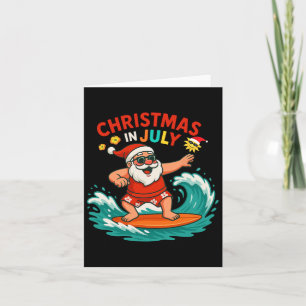 Carte Santa Claus Surfing Beach Noël En Juillet Hommes D