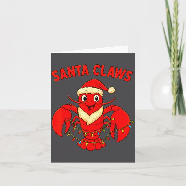 Carte Santa Claws Lobster Christmas Lights Holiday Desig (Devant)
