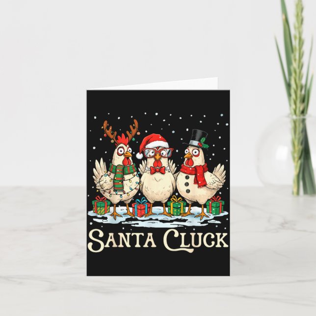 Carte Santa Cluck Chicken Christmas Farm Animal Funny  (Devant)