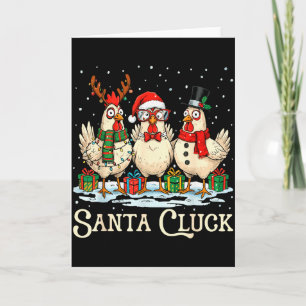 Carte Santa Cluck poulet de Noël drôle d'animal de ferme