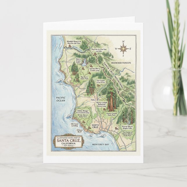 Carte Santa Cruz California Hiking Map Big Basin (Devant)