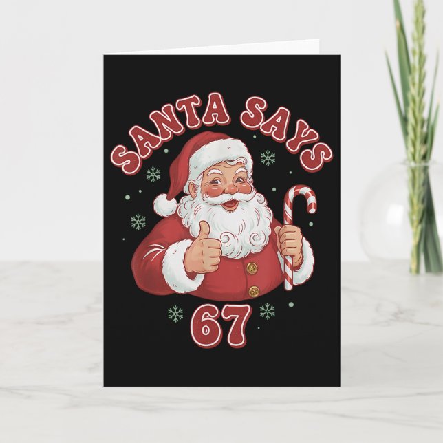 Carte Santa dit 67 drôles de mèmes rétro de Noël  (Devant)