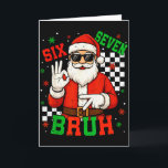 Carte Santa dit Six Sept 6 7 Gen Z Alpha Meme Bruh Noël<br><div class="desc">Santa dit Six Sept 6 7 Gen Z Alpha Meme Bruh Christmas</div>