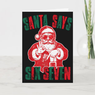 Carte Santa dit six sept drôle 67 mème Noël Vinta