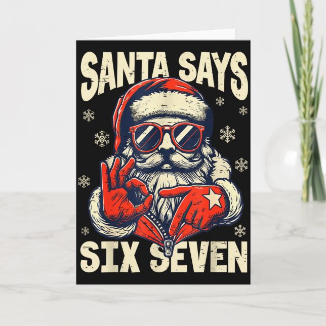 Carte Santa dit Six Seven 6 7 Gen Z Alpha Meme Slang Ch (Devant)