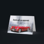 Carte Santa Drives A Classic Red Convertible Christmas<br><div class="desc">Santa gave up his red sled - et this hot convertible is just the ticket ! A great Holiday card for the classic car lover that you know and love - or an entire slew of them in your vintage club. Make the season brightet un coup de pied. LOL</div>