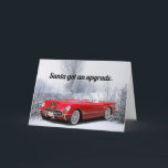Carte Santa Drives A Classic Red Convertible Christmas<br><div class="desc">Santa gave up his red sled - et this hot convertible is just the ticket ! A great Holiday card for the classic car lover that you know and love - or an entire slew of them in your vintage club. Make the season brightet un coup de pied. LOL</div>