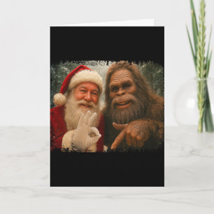 Carte Santa drôle 67 avec Bigfoot Six Sept 6 7 Mème Chr
