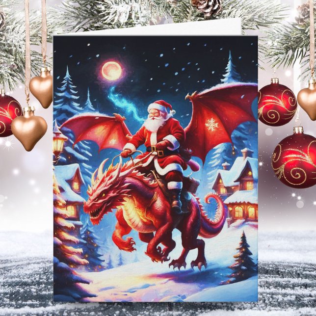 Carte Santa et dragon la veille de Noël (Créateur téléchargé)