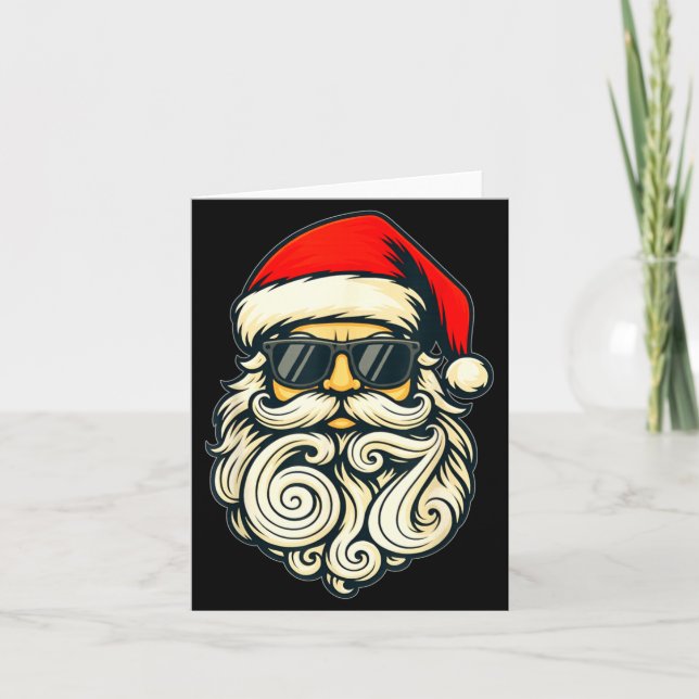 Carte Santa Face Retro Sungles 6 7 Christmas 67 Santa Si (Devant)