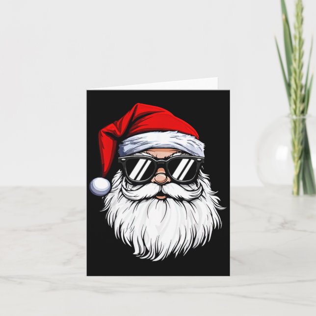 Carte Santa Face Retro Sungles Christmas Shirts For Mens (Devant)