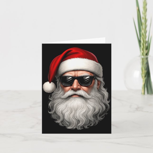 Carte Santa Face Retro Sungles Funny Christmas Pajama Me (Devant)