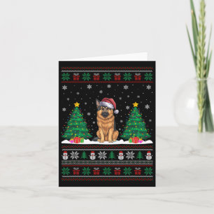 Carte Santa Hat Berger Allemand Chien Xmas Arbre Lumière