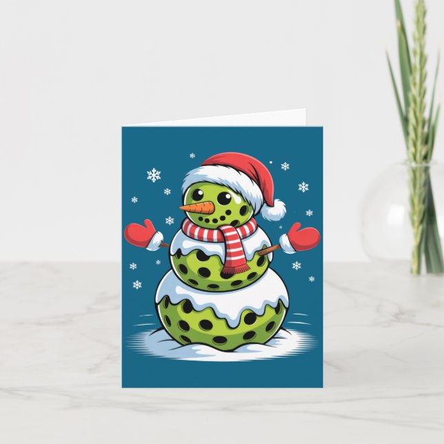 Carte Santa Hat Ckleball Snowman Christmas Men Women Kid (Devant)