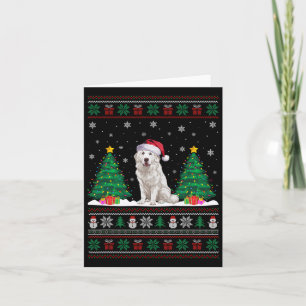 Carte Santa Hat Great Pyrenees Chien Xmas Les lumières d