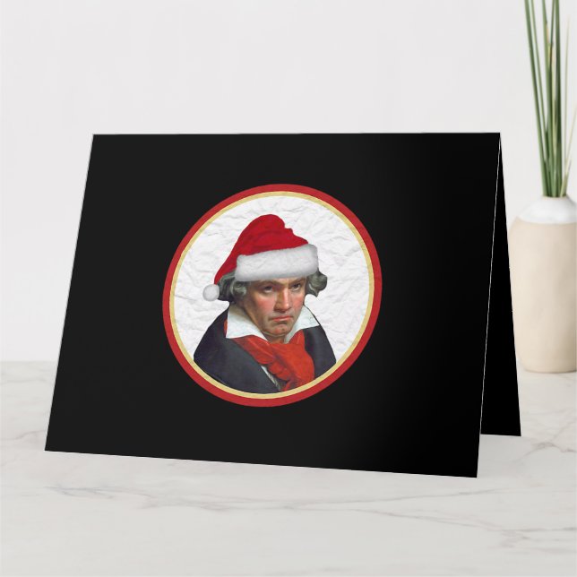 Carte Santa Hat Noël Beethoven Symphonie classique M (Devant)