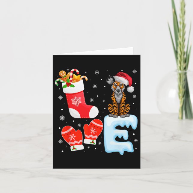 Carte Santa Hat Noël Stocker Vacances Afrique sauvage (Devant)