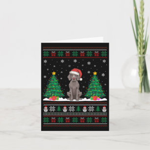 Carte Santa Hat Weimaraner Chien Christmas Tree Lumières