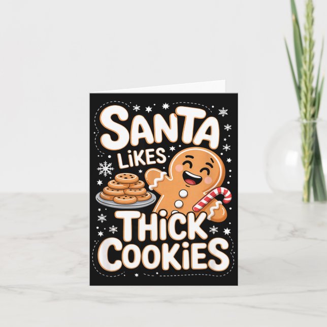 Carte Santa Likes Thick Cookies Funny Adult Humor Ginger (Devant)