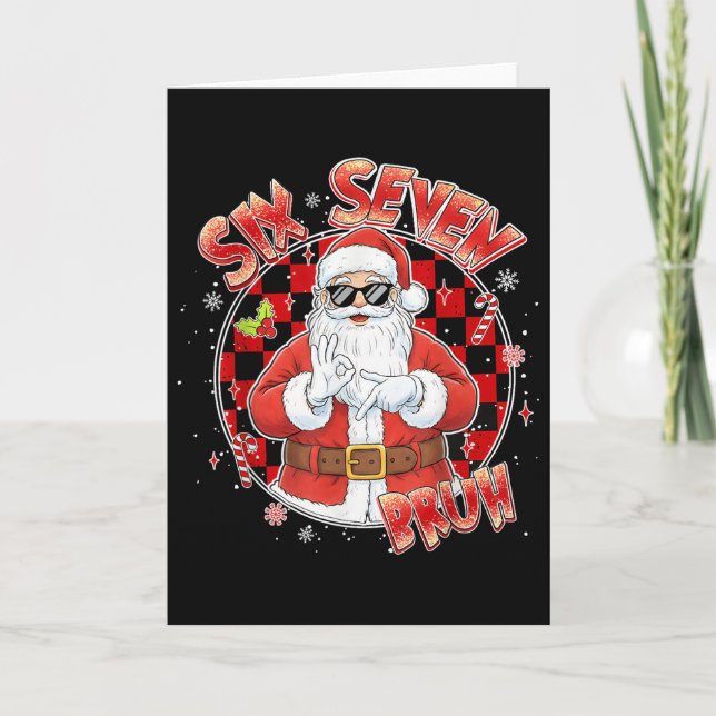Carte Santa malade sept Bruh 67 Six Sept Meme Tendance P (Devant)