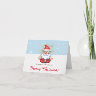 Carte Santa méditant sur Noël