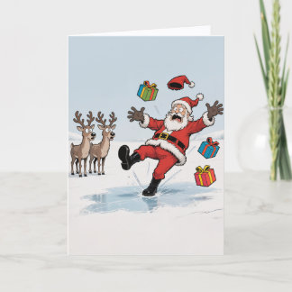 Carte Santa On Thin Ice