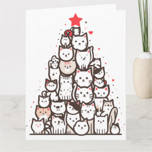 Carte Santa Paws Chat Joyeux Noël Chatmas Arbre