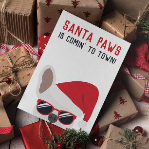 Carte Santa Paws Noël Bulldog Français Blanc