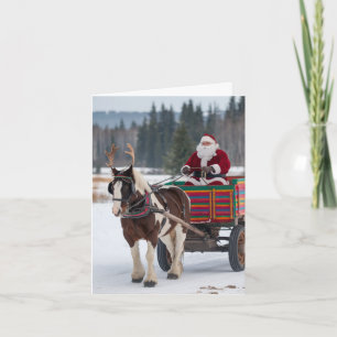Carte Santa Pinto Cheval de Trait Bois de Cerf Chariot C