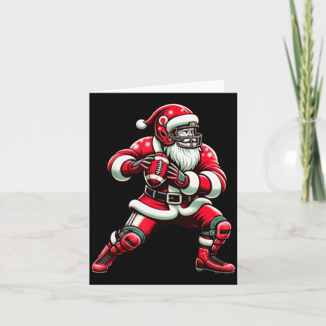 Carte Santa Playing American Football Christmas Women Me (Devant)