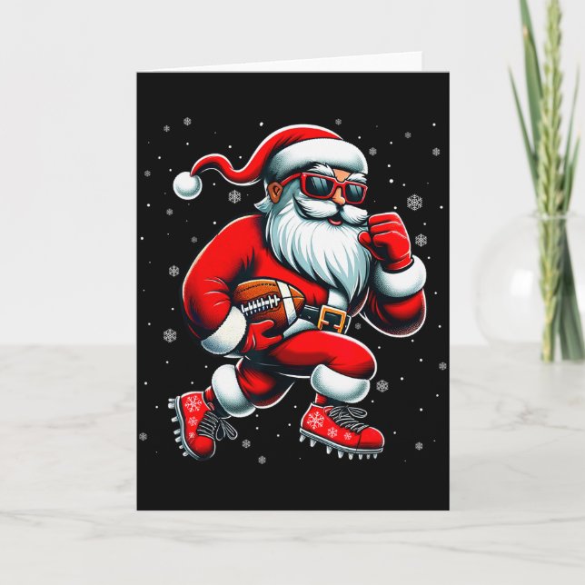 Carte Santa Playing Football Men Boys Christmas Football (Devant)