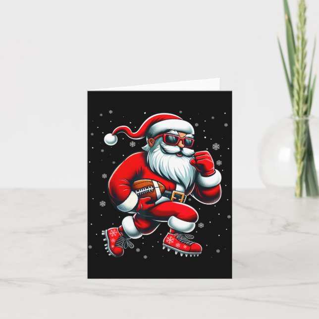 Carte Santa Playing Football Men Boys Christmas Football (Devant)